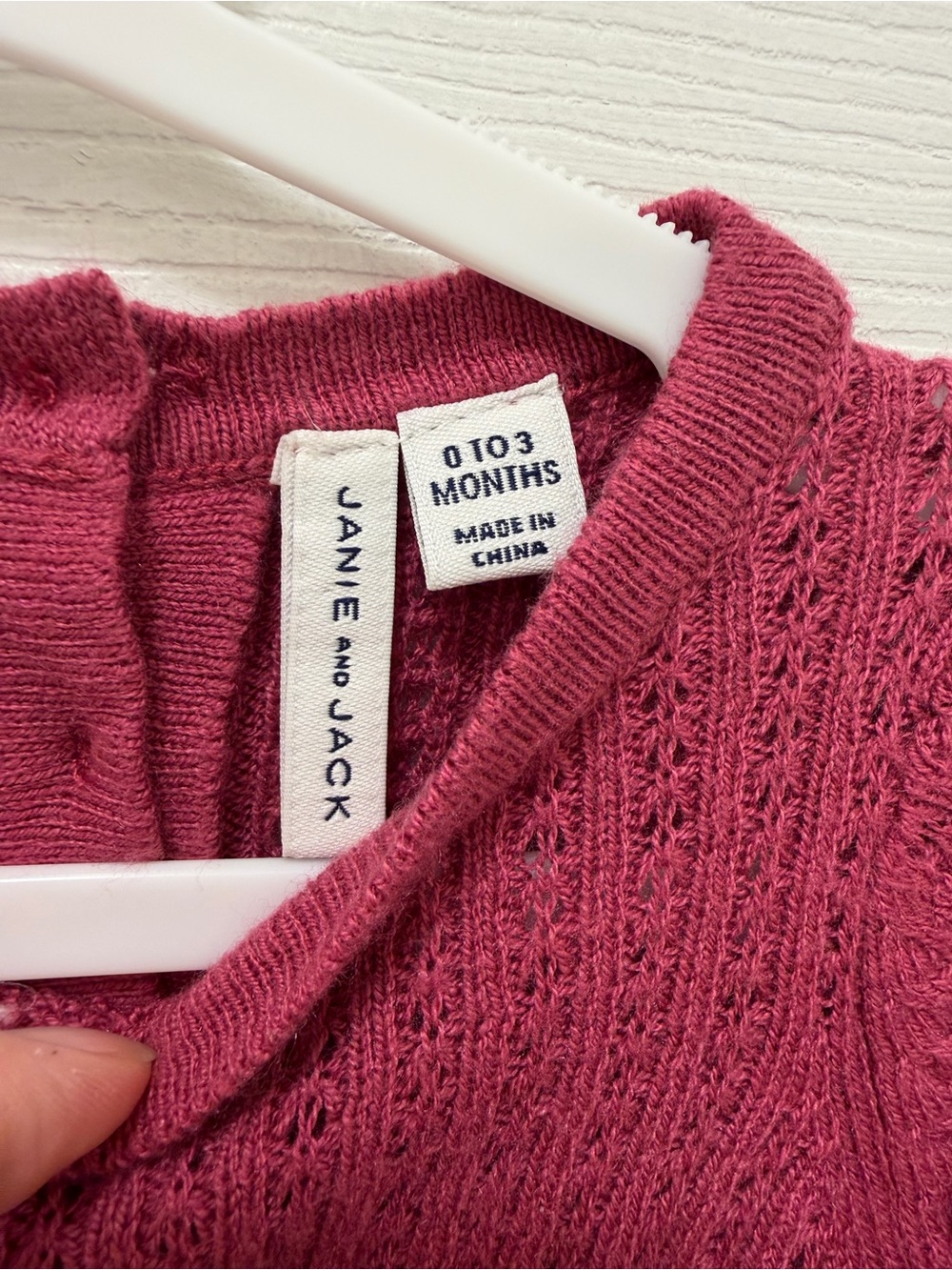 Janie and Jack Raspberry Knit Ruffle-Trim Footie - Picture 2 of 4